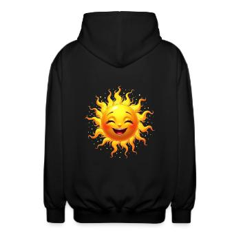 Sonne Sonnenschein Sommer Kostüm Karneval Fasching - Unisex Kapuzenjacke - Schwarz - Hinten - AI Model Male 185 light (185cm)