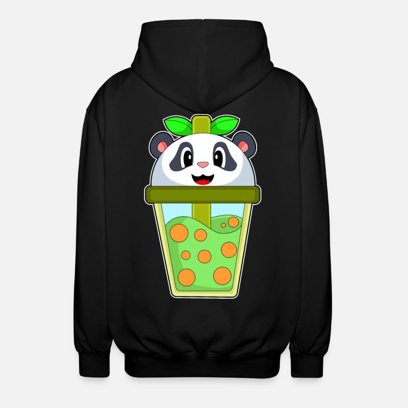Panda Bubble Tea - Unisex Hooded Jacket - black