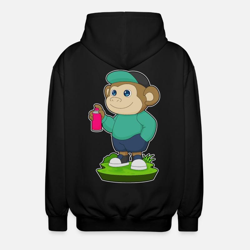 Spray de peintre singe - Veste à capuche unisexe - noir