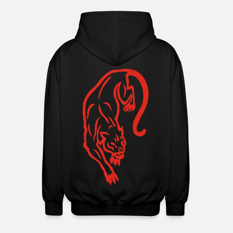 Silhouette de panthère rouge - Veste à capuche unisexe - noir