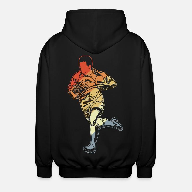 Rugby Sketch - Unisex Hooded Jacket - black