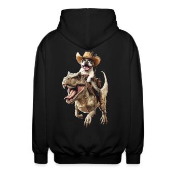 Französische Bulldogge - Unisex Kapuzenjacke - Schwarz - Hinten - AI Model Male 185 light (185cm)