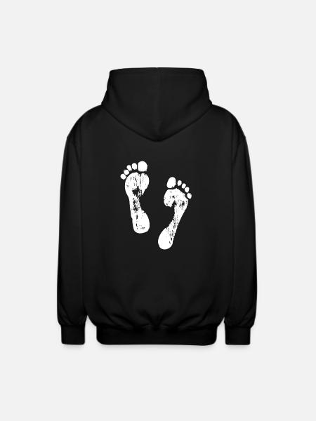 Footprints in the sand - Unisex Hooded Jacket - black