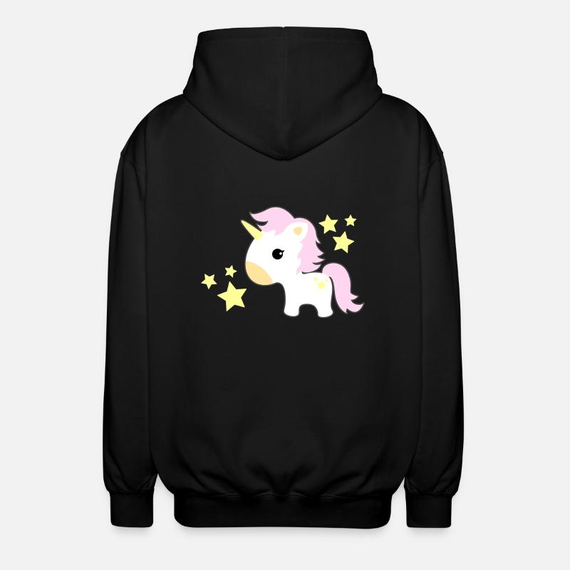 Einhorn - Unisex Kapuzenjacke - Schwarz