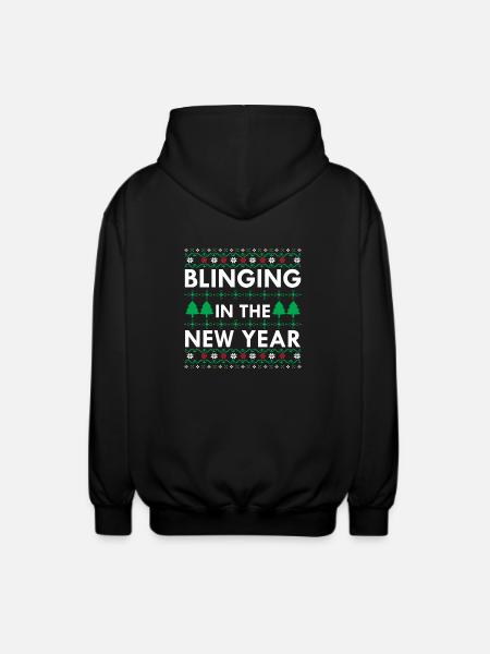 Blinging In The New Year - Unisex Hooded Jacket - black