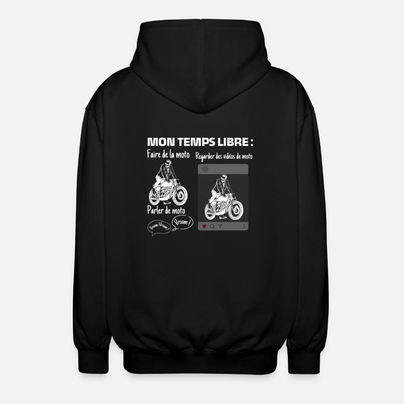 Mon temps libre : 100% moto - Veste à capuche unisexe - noir