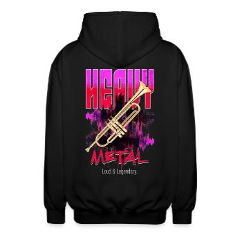 Trompete Blechbläser Blasmusik Heavy Metal Humor - Unisex Kapuzenjacke - Schwarz - Hinten - AI Model Male 185 light (185cm)