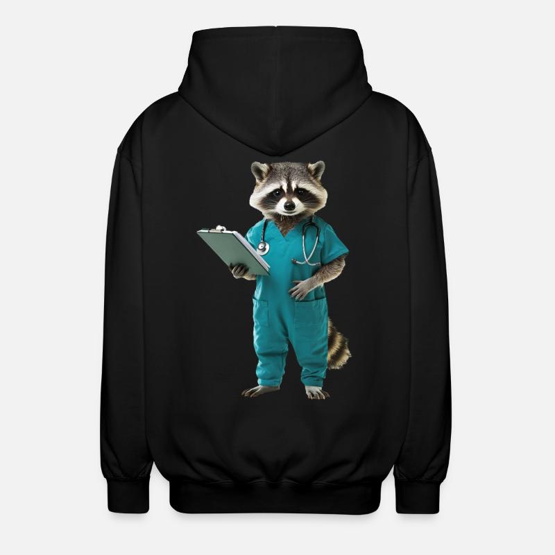 Waschbär - Unisex Kapuzenjacke - Schwarz