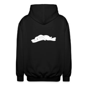 müdes Häschen - Unisex Kapuzenjacke - Schwarz - Hinten - AI Model Male 185 light (185cm)