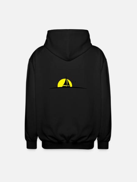 Segelboot - Unisex Kapuzenjacke - Schwarz