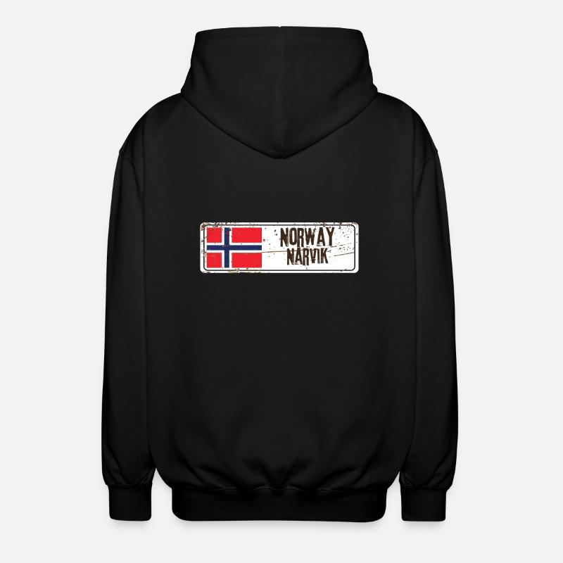 Narvik Norvège Drapeau - Veste à capuche unisexe - noir