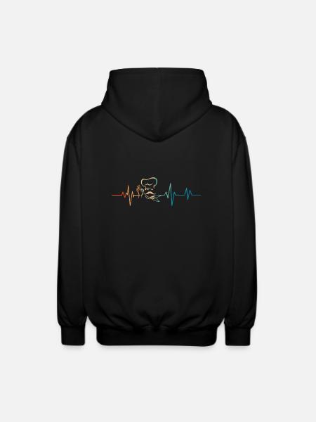 Heartbeat Retro Chef - Unisex Hooded Jacket - black