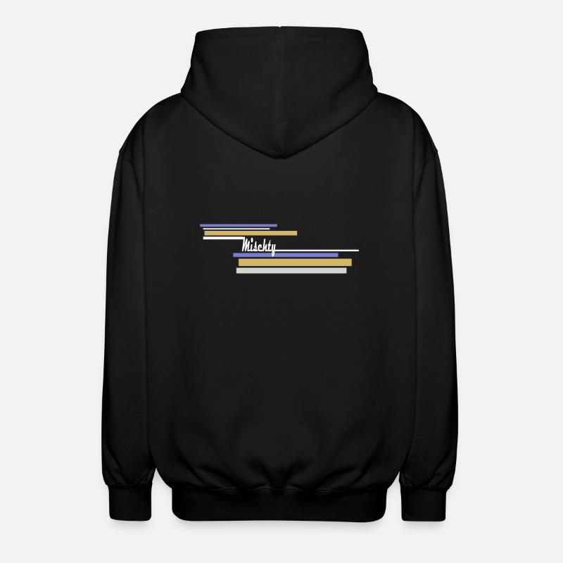 Mischty Longstripe White - Unisex Kapuzenjacke - Schwarz