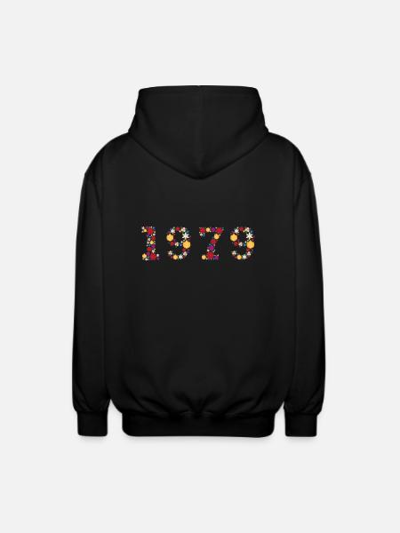 Year 1979 Flowers - Unisex Hooded Jacket - black
