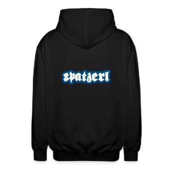 Later - Bavarian nickname of his sweetheart - Unisex Hooded Jacket - black - Back - AI Model Male 185 light (185cm)