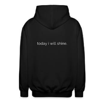 Today I will shine - Unisex Kapuzenjacke - Schwarz - Hinten - AI Model Male 185 light (185cm)