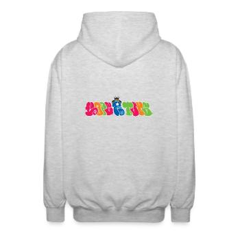 ACAB graffiti Les flics sont des jouets - Veste à capuche unisexe - gris clair chiné - Dos - AI Model Male 185 light (185cm)