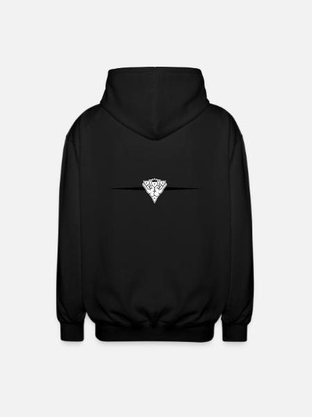 Hand Party Sign Line - Unisex Hooded Jacket - black