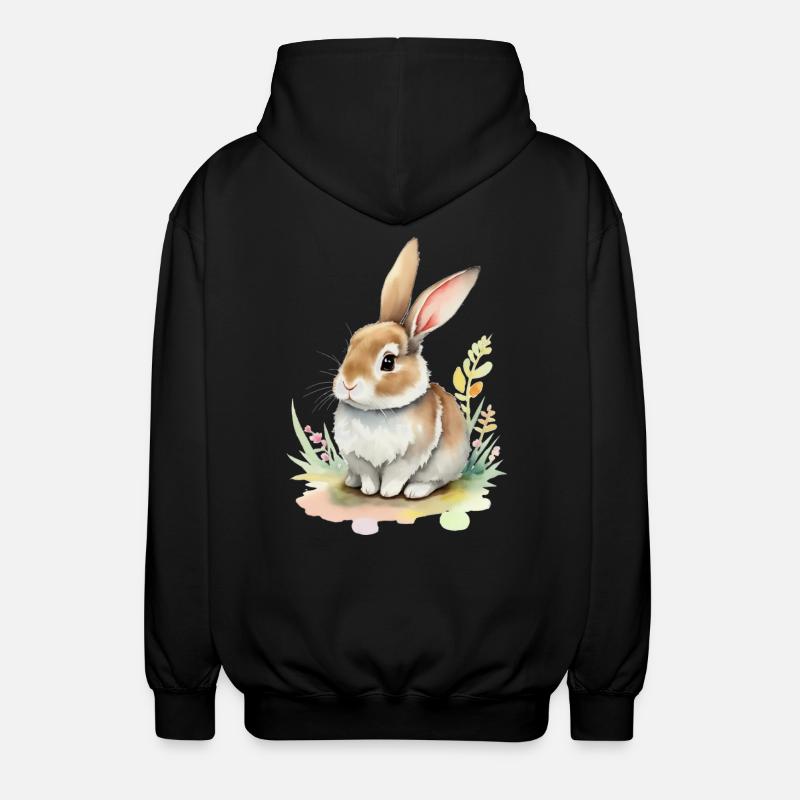 Lapin mignon - Veste à capuche unisexe - noir