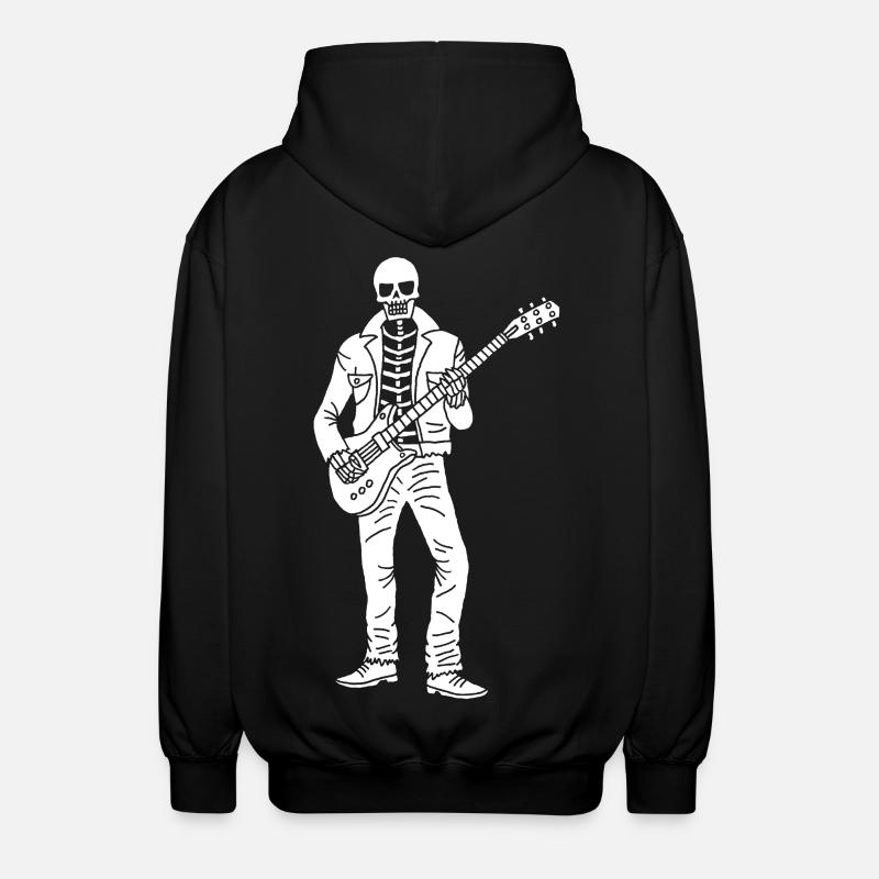Squelette guitariste (blanc) - Veste à capuche unisexe - noir
