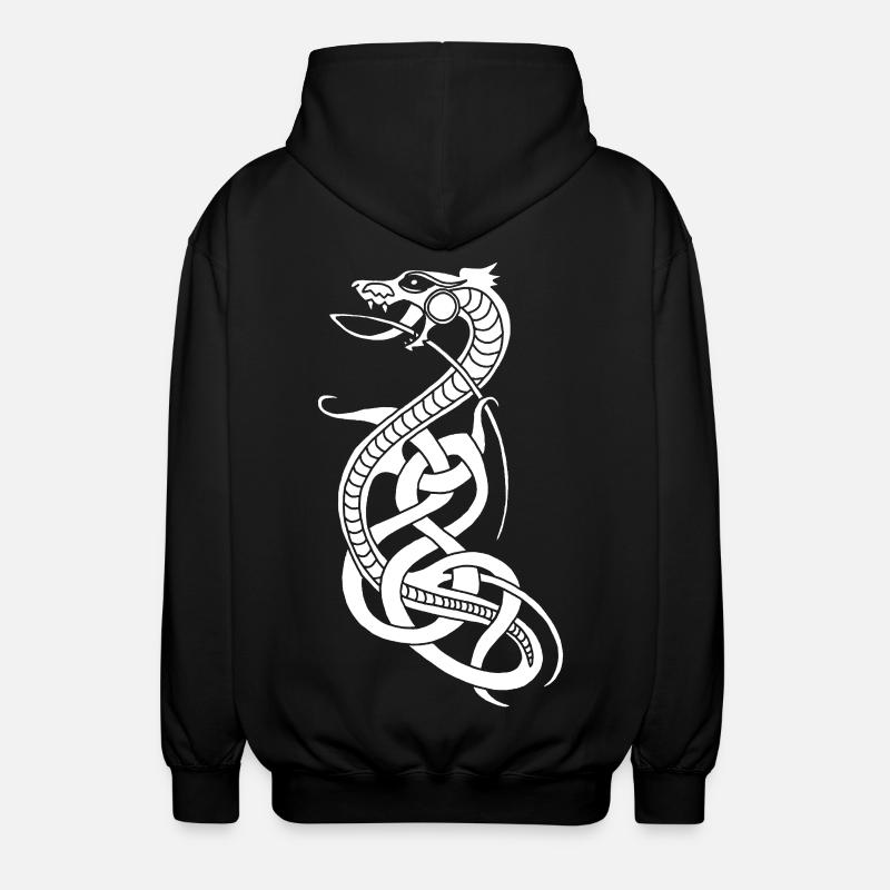 Infinite White Snake - Unisex Hooded Jacket - black