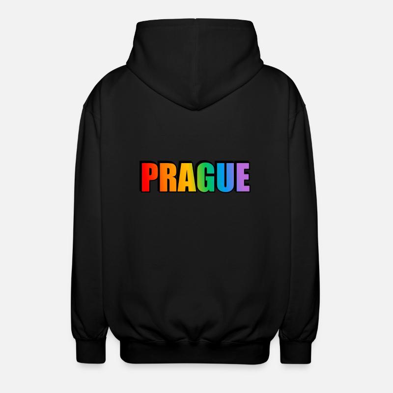 Prague LGBT Pride Rainbow - Unisex Hooded Jacket - black