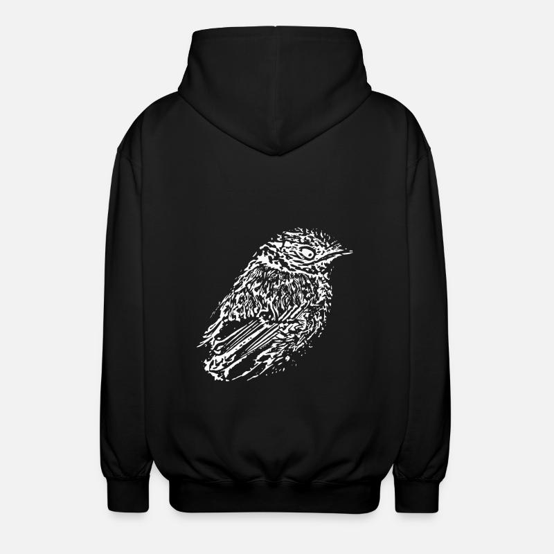 Blanc oiseau - Veste à capuche unisexe - noir