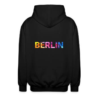 Berlin - Unisex Hooded Jacket - black - Back - AI Model Male 185 light (185cm)