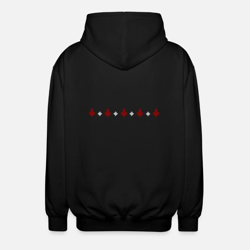 Strickpullover Muster Reihe Weihnachtskugel - Unisex Kapuzenjacke - Schwarz