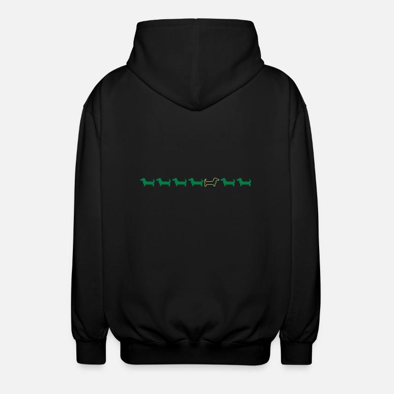 Dackelkarawane - Unisex Kapuzenjacke - Schwarz