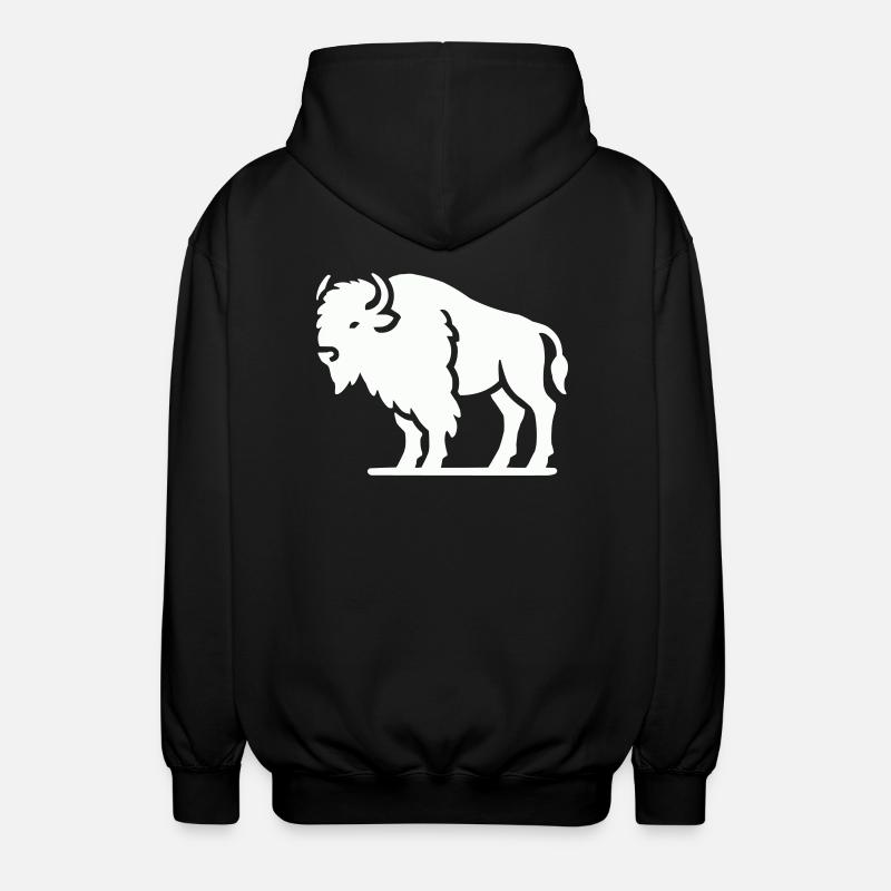 Bison Animal - Veste à capuche unisexe - noir