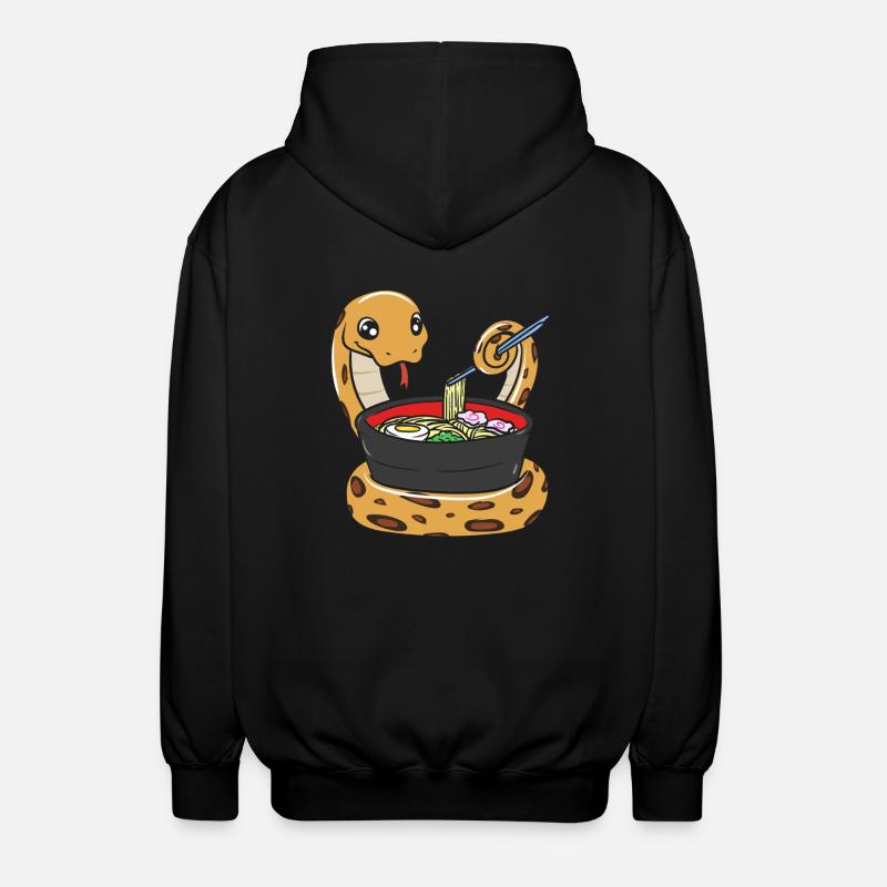 King python eating ramen - Unisex Hooded Jacket - black