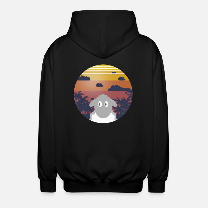 Sheep at sunset - Unisex Hooded Jacket - black