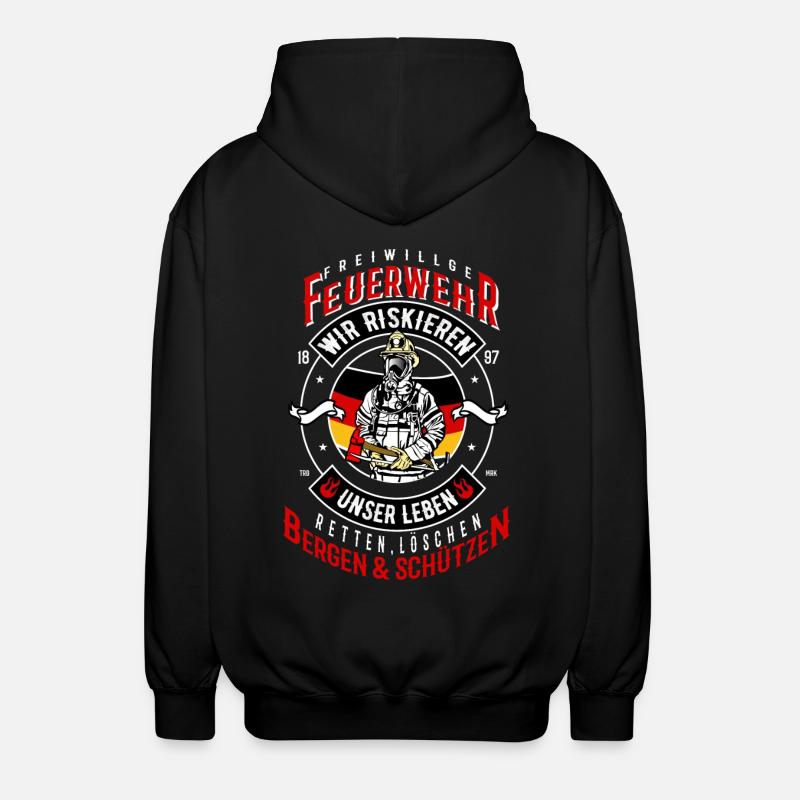 Pompier volontaire pompier - Veste à capuche unisexe - noir