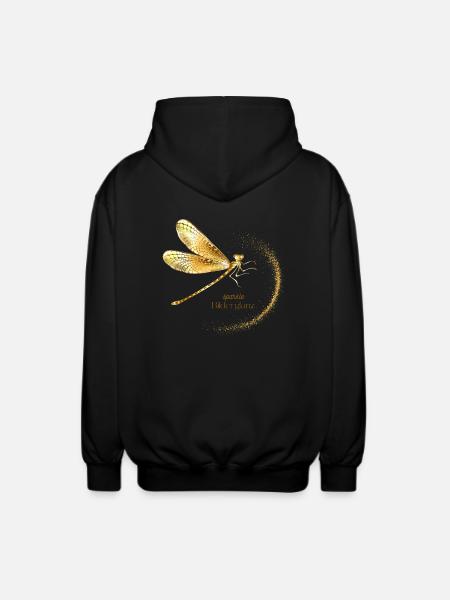 „Frei wie eine Libelle – dein Shirt, dein Style“ - Unisex Kapuzenjacke - Schwarz