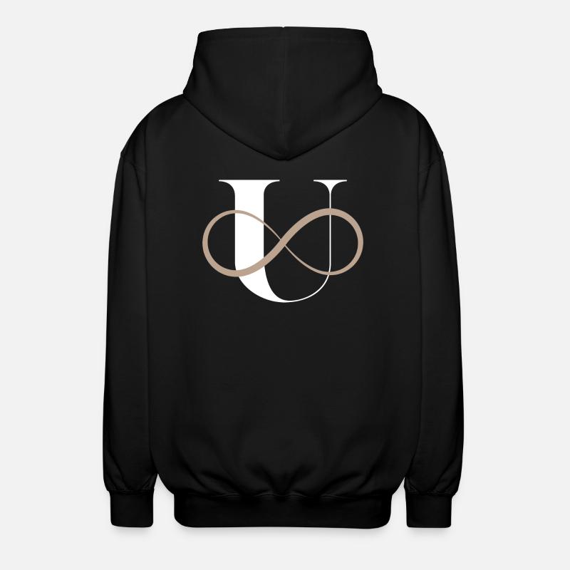 Infinite Letter u - Unisex Hooded Jacket - black
