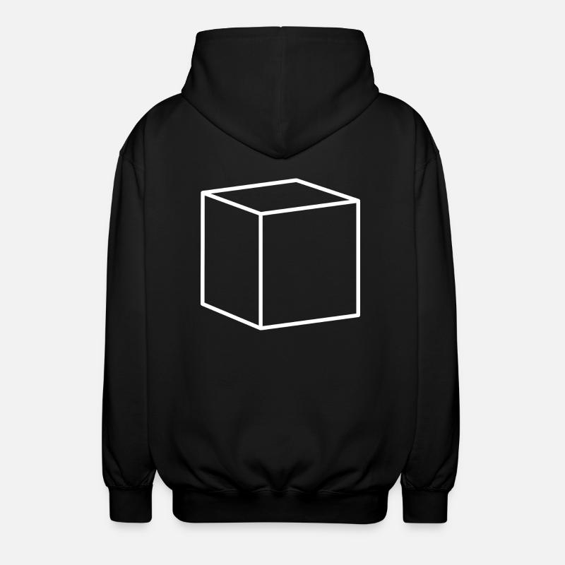 White cube - Unisex Hooded Jacket - black