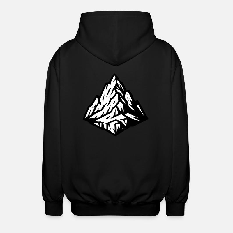 Mountain Summit Icon - Unisex Hooded Jacket - black