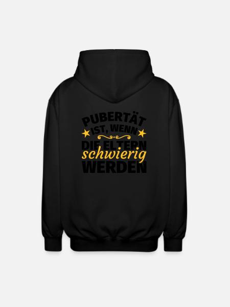Pubertät lustige Sprüche - Unisex Kapuzenjacke - Schwarz