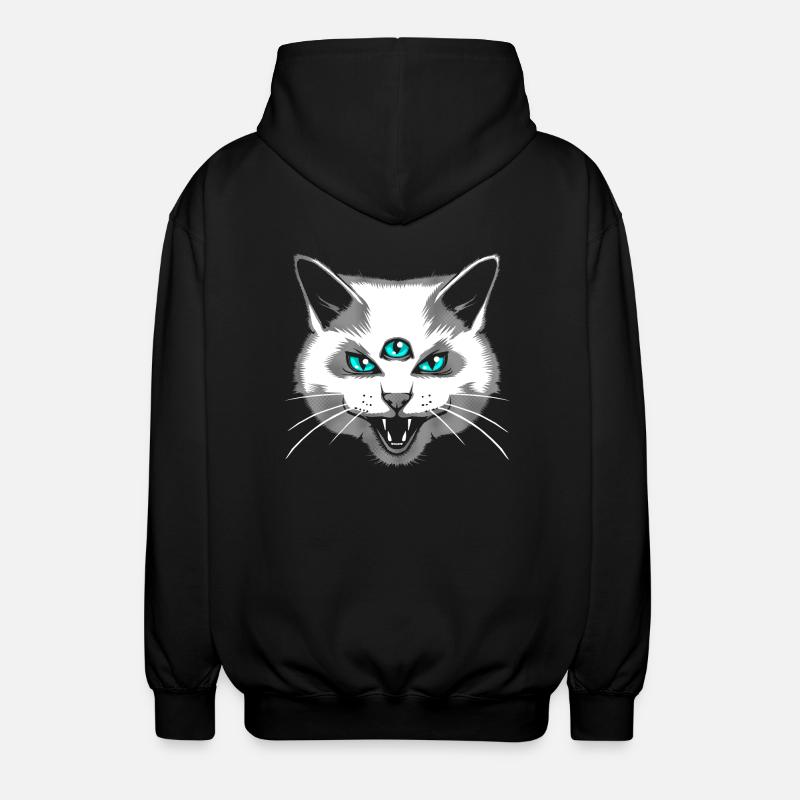 Third Eye Meow - Unisex Hooded Jacket - black