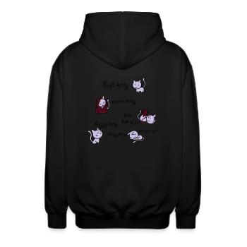 Soft Kitty - Unisex Kapuzenjacke - Schwarz - Hinten - AI Model Male 185 light (185cm)