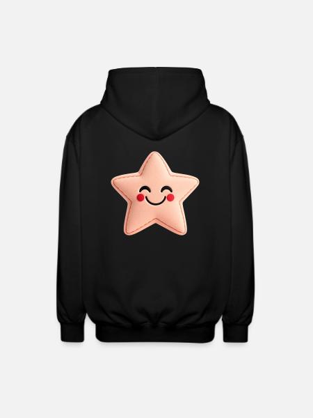 Sweet Star - Pink - Unisex Hooded Jacket - black