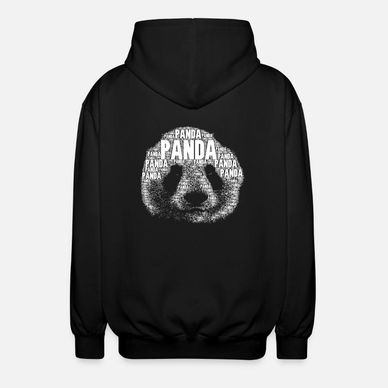PANDA als Wort - Unisex Kapuzenjacke - Schwarz