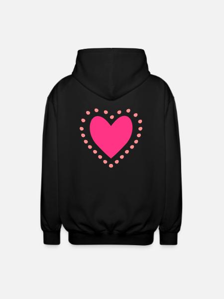 Herz - Unisex Kapuzenjacke - Schwarz