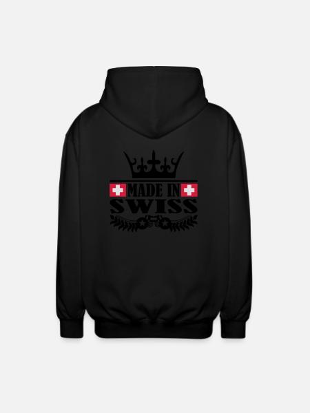 made_in_swiss_3 - Unisex Hooded Jacket - black