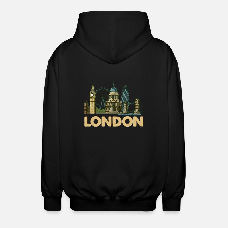 Skyline de Londres - Veste à capuche unisexe - noir