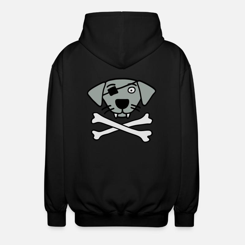 pirate_dog_042013_b_3c - Unisex Hooded Jacket - black