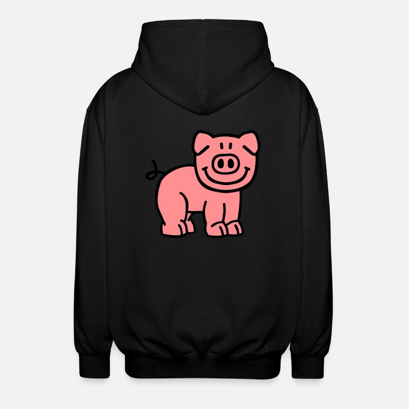 Schwein - Unisex Kapuzenjacke - Schwarz