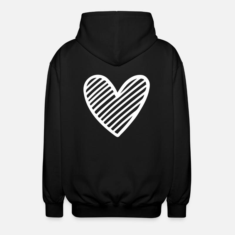 Symbole de coeur Dessin Amour - Veste à capuche unisexe - noir