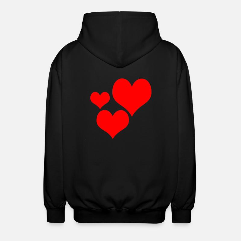 3 coeurs - Veste à capuche unisexe - noir